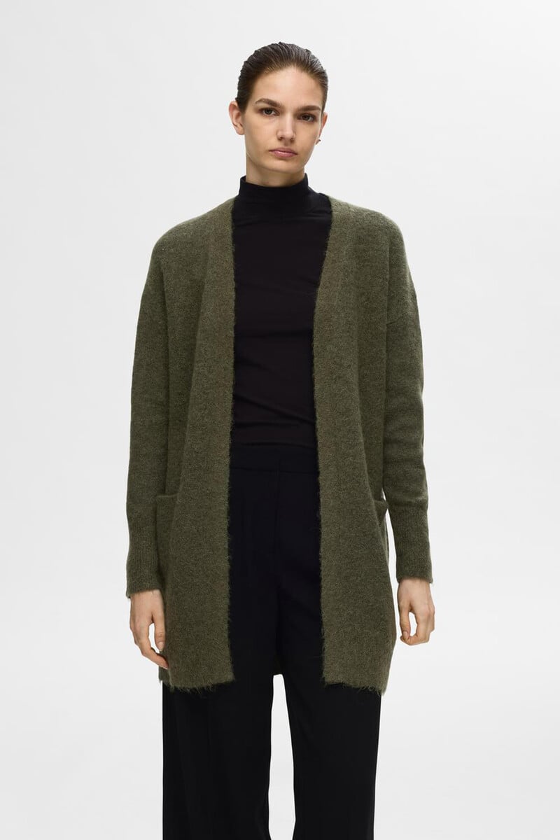 pedro del hierro Cárdigan largo confeccionado con lana y alpaca