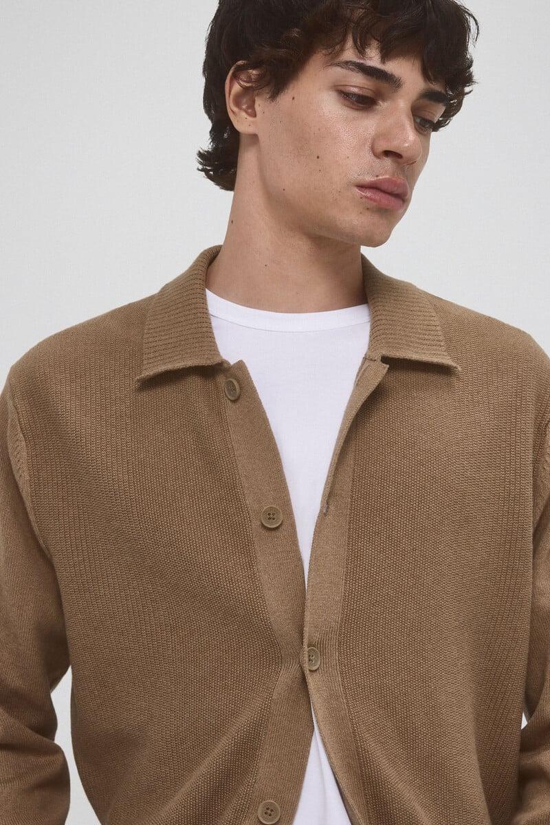 Pedro Del Hierro Cárdigan Punto Algodón Cuello Polo Botones