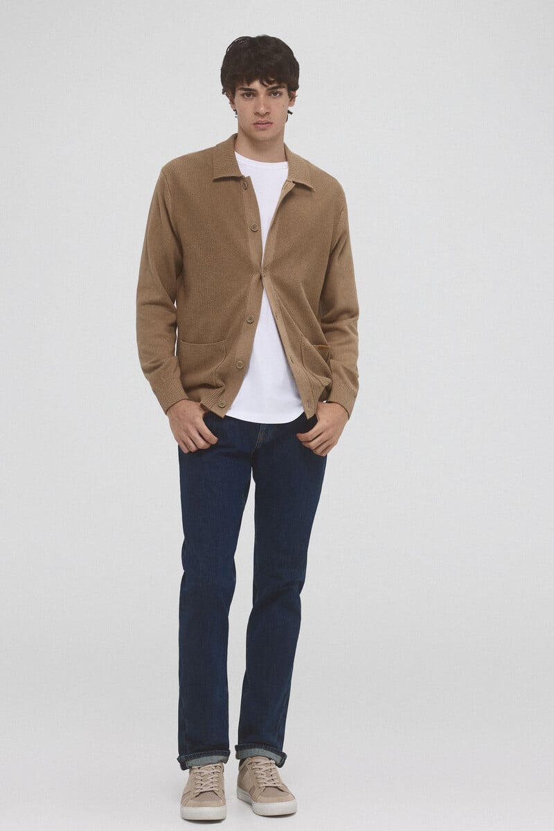Pedro Del Hierro Cárdigan Punto Algodón Cuello Polo Botones