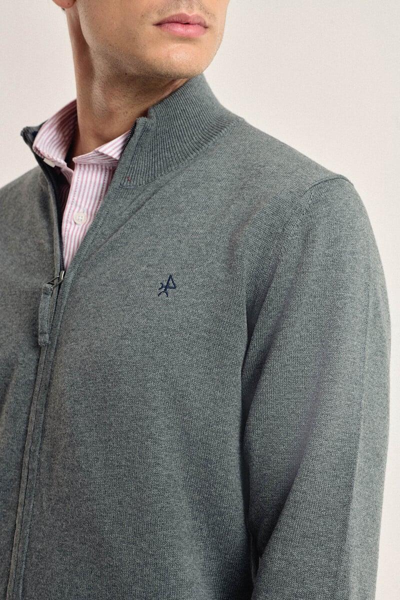Pedro Del Hierro Cardigan Valecuatro Cuello Mock Color Gris