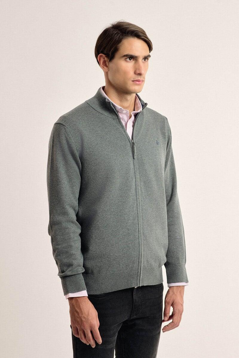 Pedro Del Hierro Cardigan Valecuatro Cuello Mock Color Gris