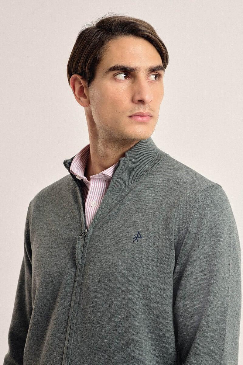 Pedro Del Hierro Cardigan Valecuatro Cuello Mock Color Gris