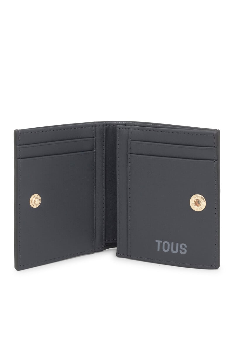 Pedro Del Hierro Cartera Pequeña Gris Oscuro Kaos Mini Lines