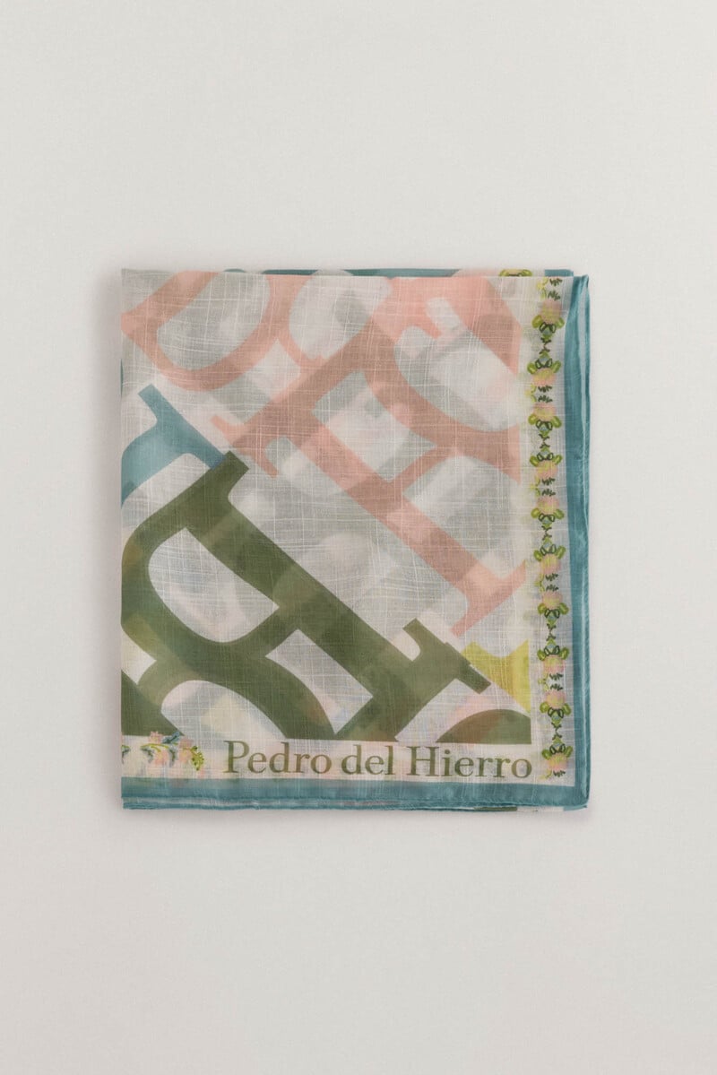 pedro del hierro Chal rectangular con estampado de logo