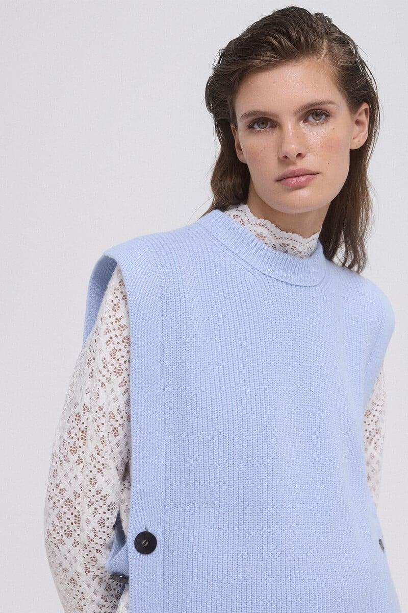 Pedro Del Hierro Chaleco Aberturas Laterales Cuello Desmontable