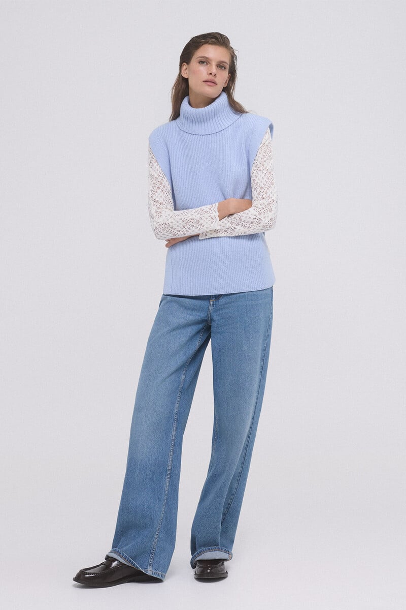 pedro del hierro Chaleco aberturas laterales cuello desmontable