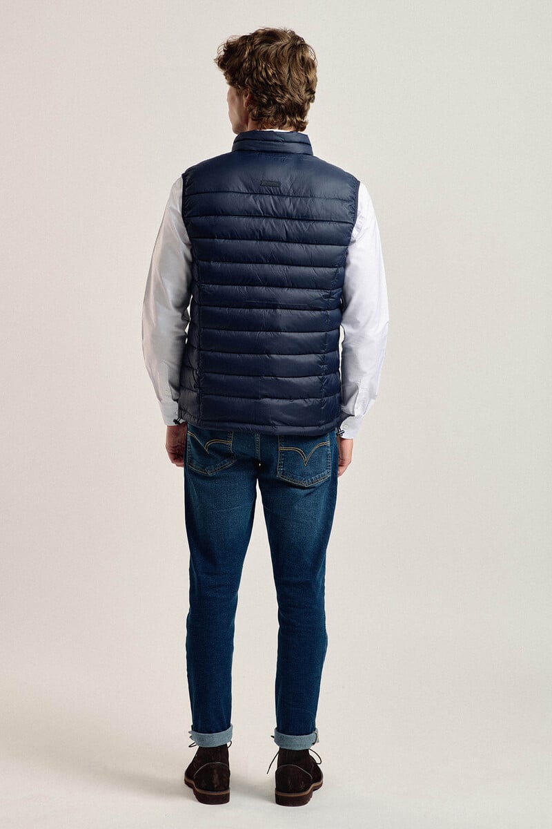 Pedro Del Hierro Chaleco Acolchado Azul Marino Banda Valecuatro