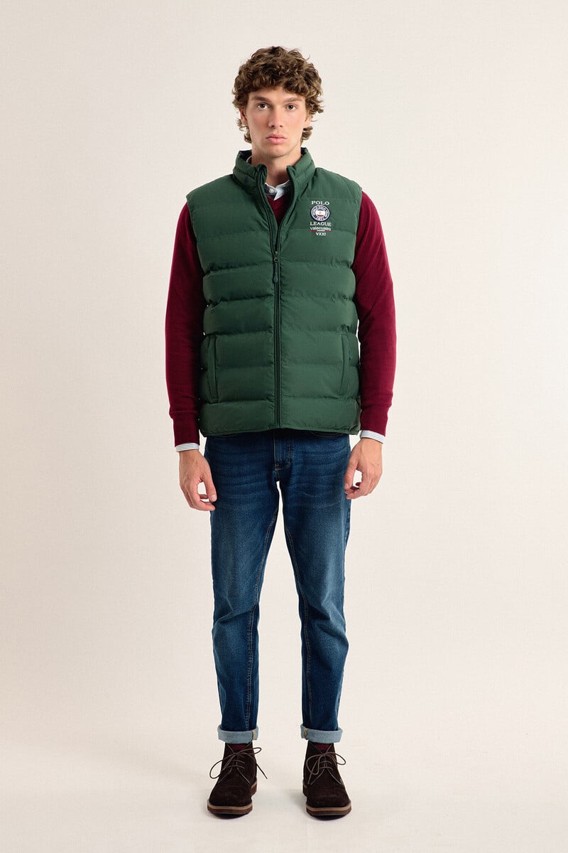 Pedro Del Hierro Chaleco Acolchado Color Verde Modelo Escudo