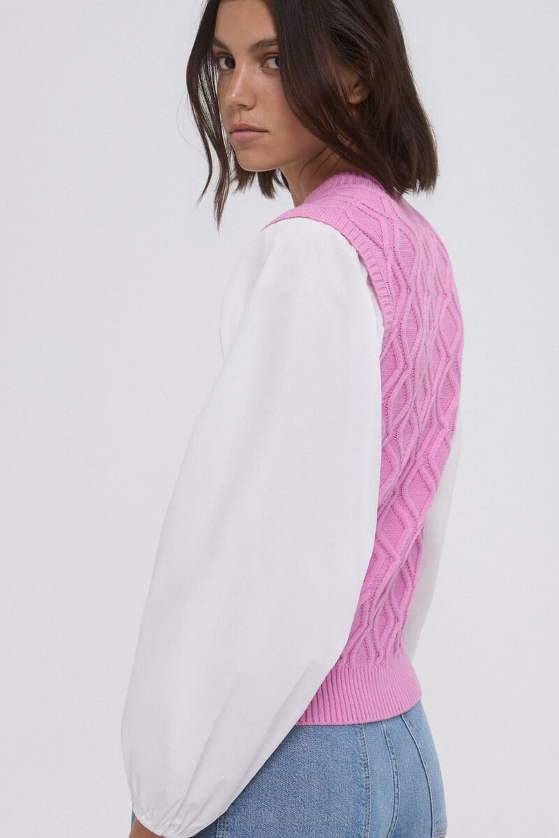 Pedro Del Hierro Chaleco Punto Fantasia Mangas Combinadas