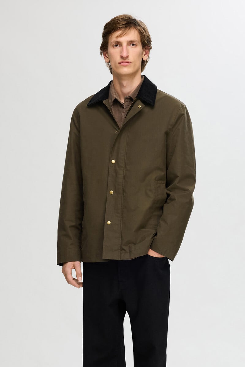 Pedro Del Hierro Chaqueta Con Cuello De Pana Repelente Al Agua