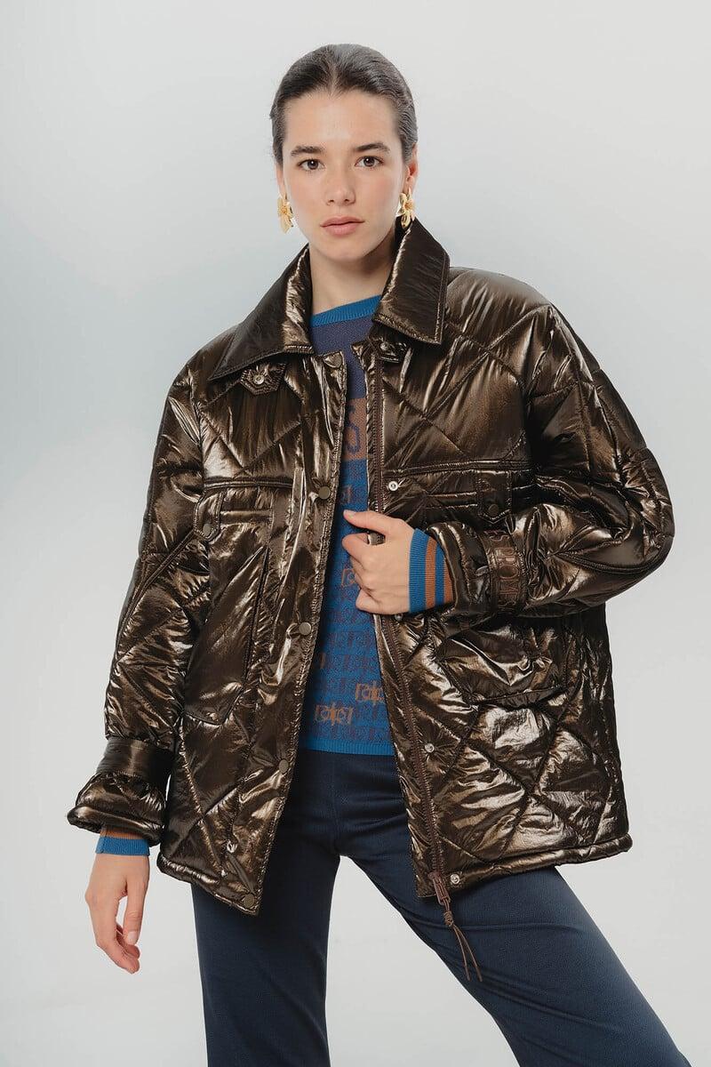 pedro del hierro Chaqueta de mujer acolchada metálica Valeria