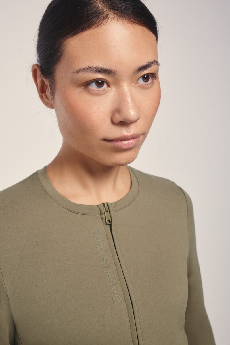 Pedro Del Hierro Chaqueta Entallada Cremallera Caqui