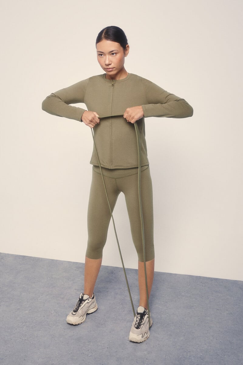 Pedro Del Hierro Chaqueta Entallada Cremallera Caqui