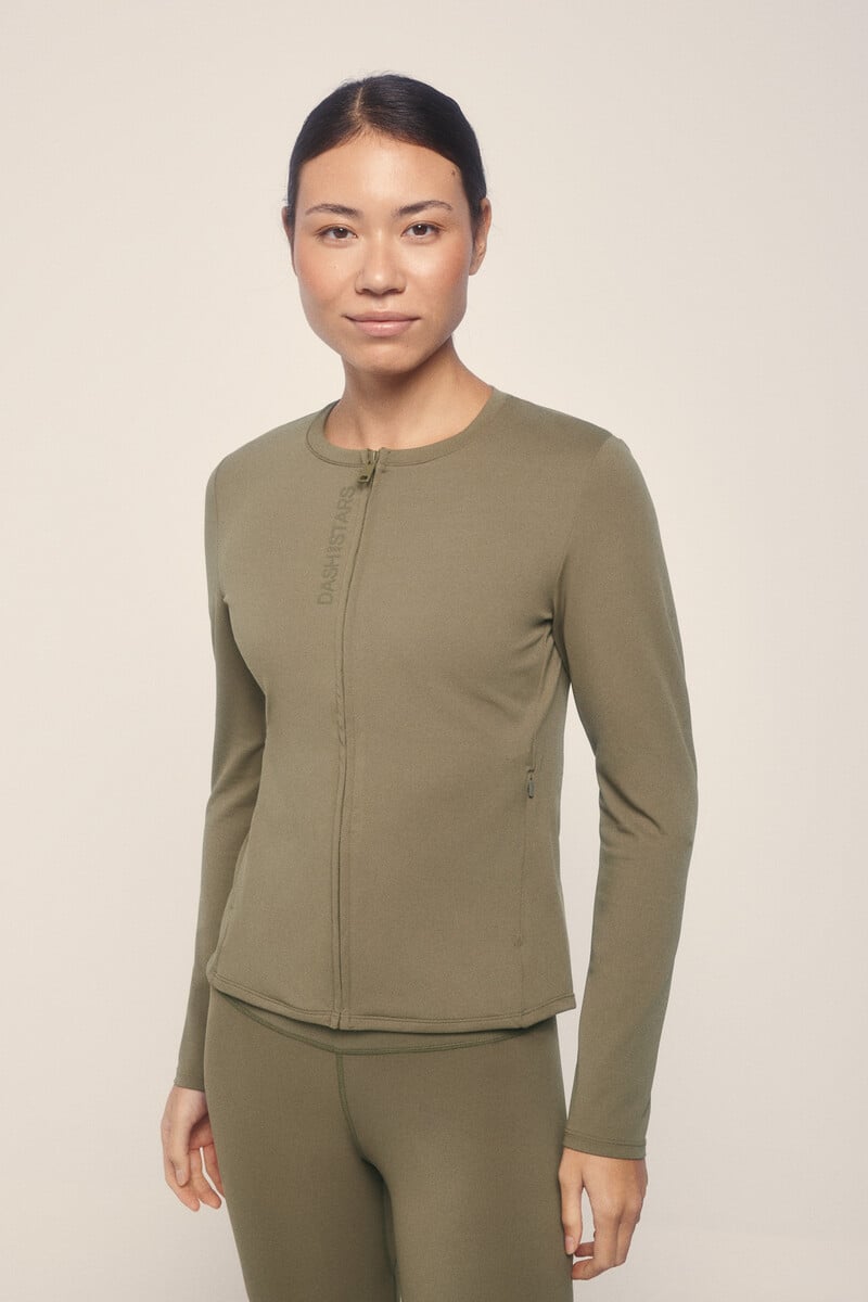 Pedro Del Hierro Chaqueta Entallada Cremallera Caqui