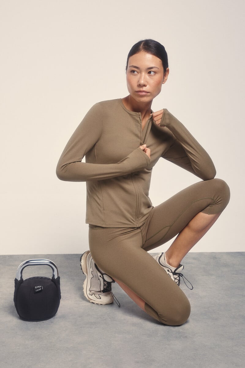 pedro del hierro Chaqueta entallada cremallera caqui