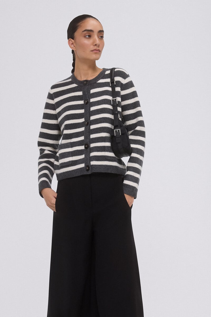 Pedro Del Hierro Chaqueta Rayas Bicolor Botones Metálicos