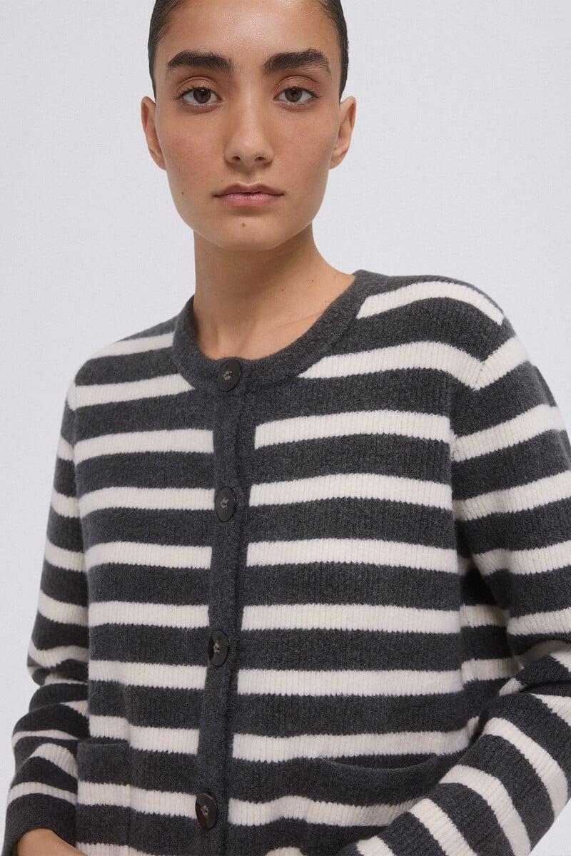 Pedro Del Hierro Chaqueta Rayas Bicolor Botones Metálicos