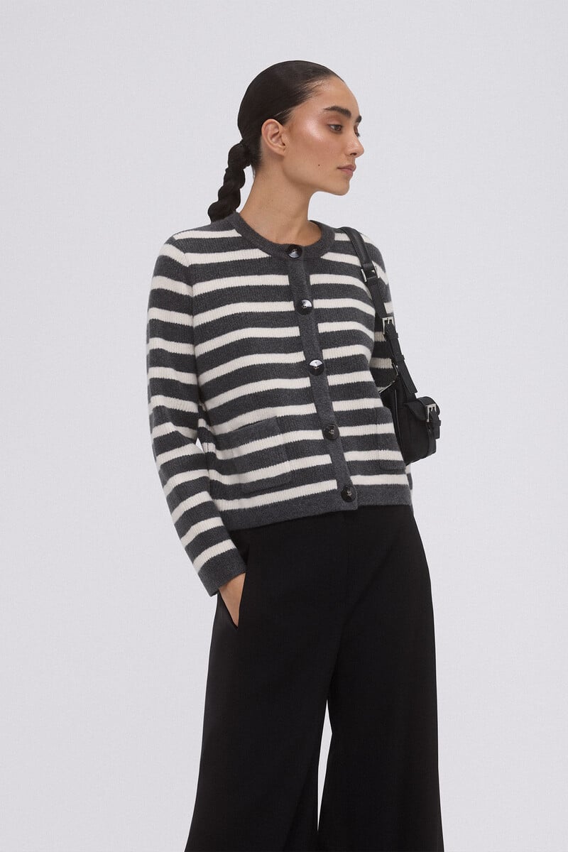 pedro del hierro Chaqueta rayas bicolor botones metálicos