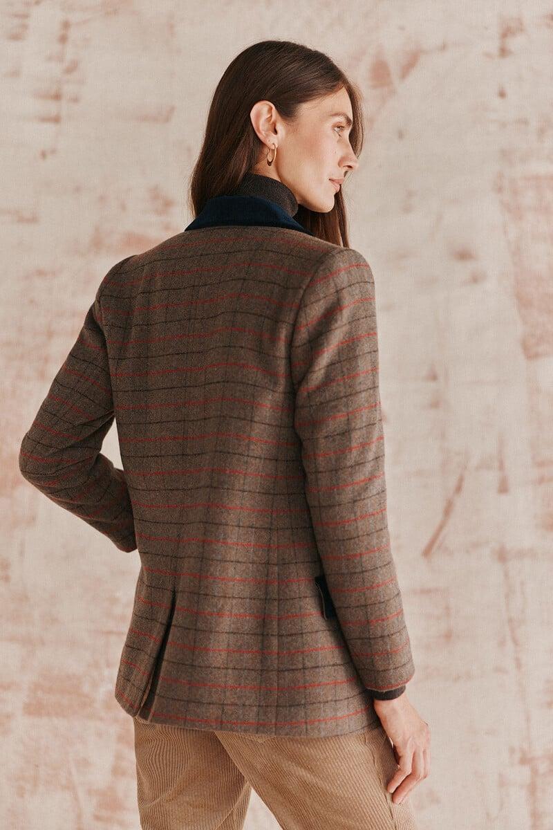 Pedro Del Hierro Emilia. Americana De Cuadros Con Terciopelo