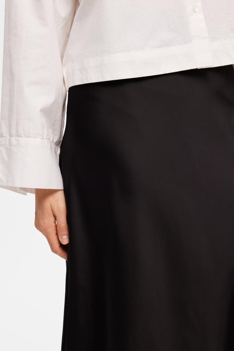 Pedro Del Hierro Falda Midi Fluida Confeccionada Con Materiales Reciclados