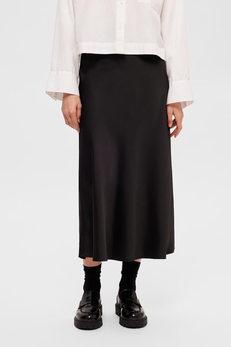 Pedro Del Hierro Falda Midi Fluida Confeccionada Con Materiales Reciclados