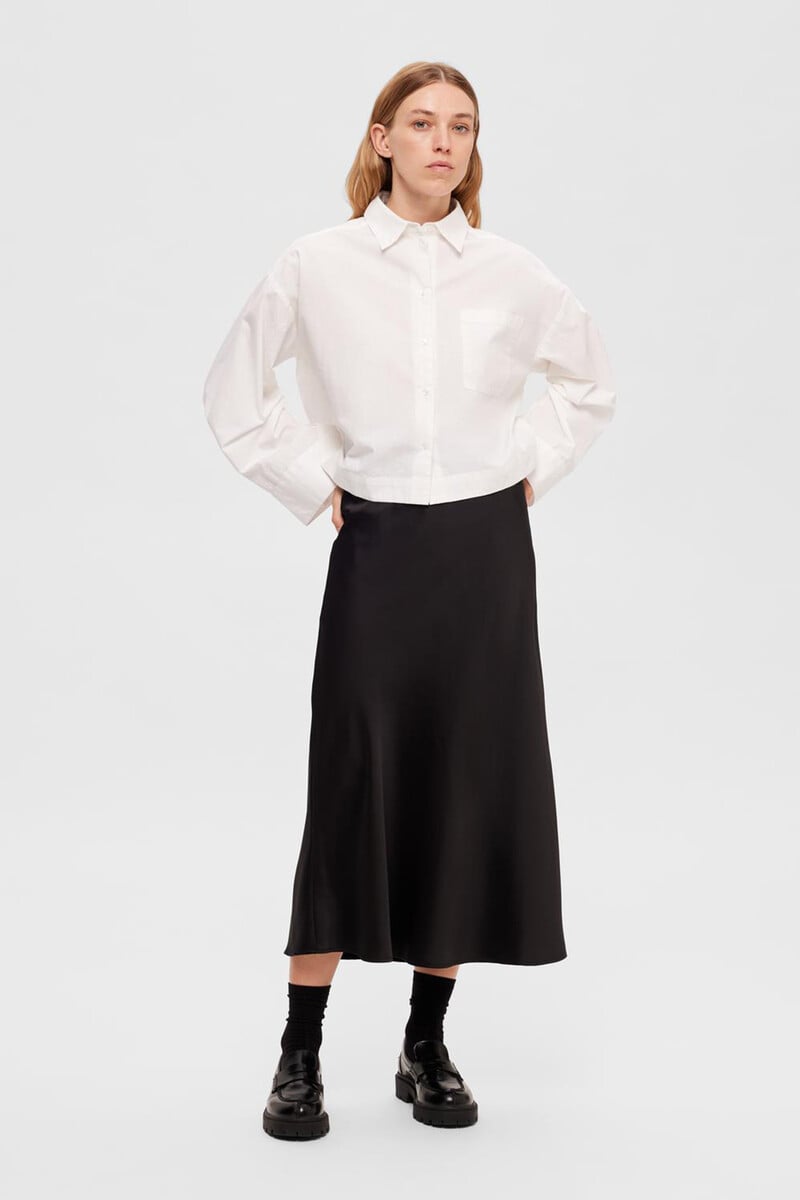 pedro del hierro Falda midi fluida confeccionada con materiales reciclados