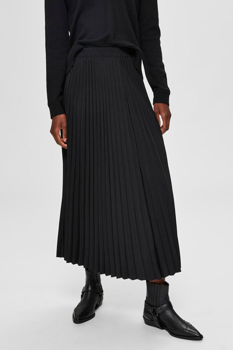 Pedro Del Hierro Falda Midi Plisada Con Cintura Elástica