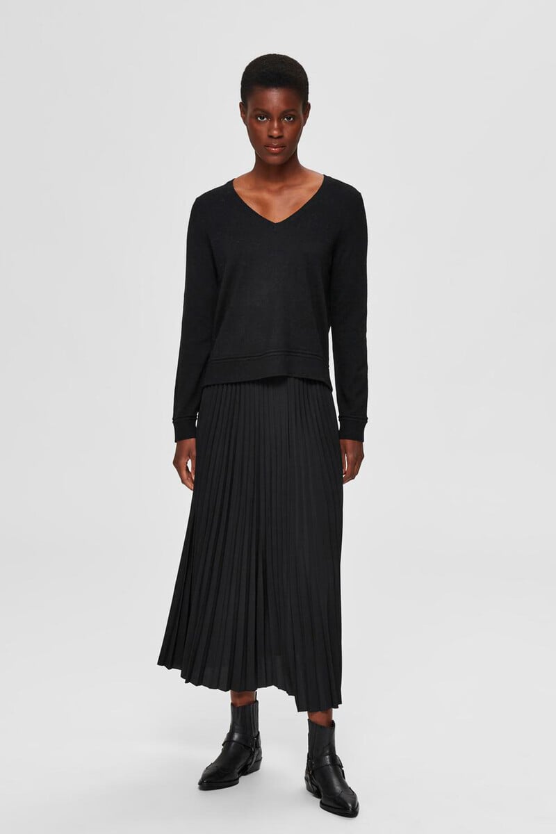 Pedro Del Hierro Falda Midi Plisada Con Cintura Elástica