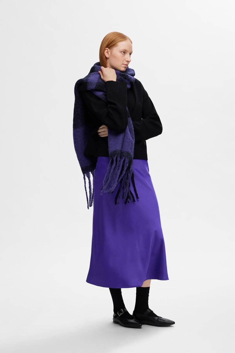 Pedro Del Hierro Falda Midi Satinada Confeccionada Con Materiales Reciclados