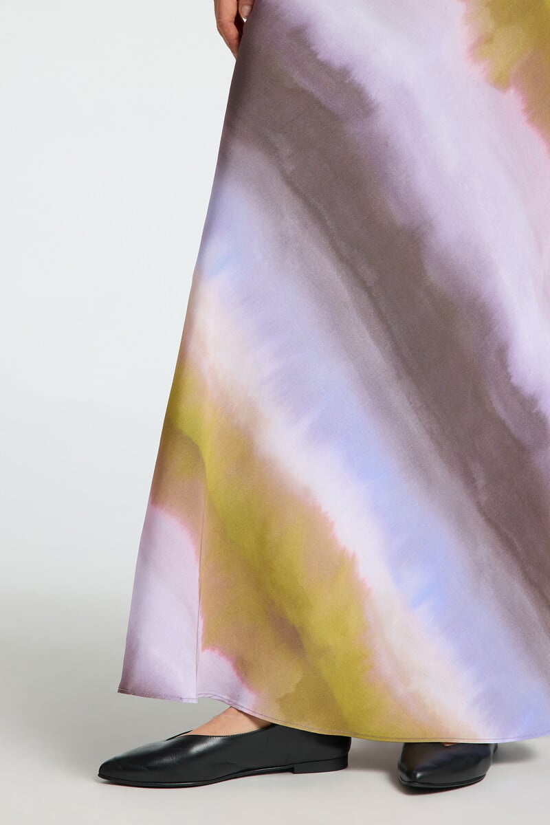 Pedro Del Hierro Falda Midi Tie Dye Confeccionada Con Viscosa