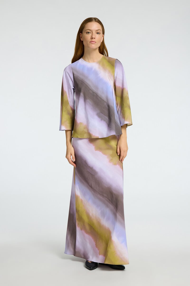 pedro del hierro Falda Midi Tie Dye confeccionada con viscosa