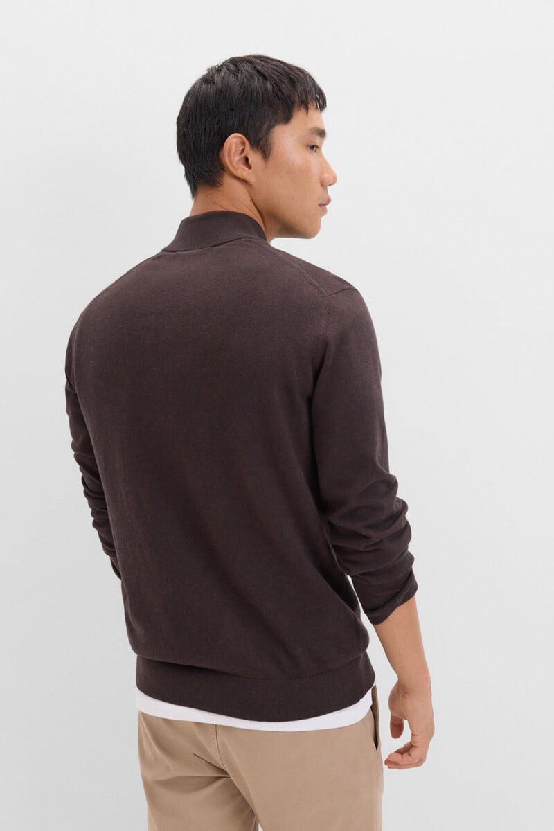 Pedro Del Hierro Jersey Algodón Cashmere Cuello Alto Botones