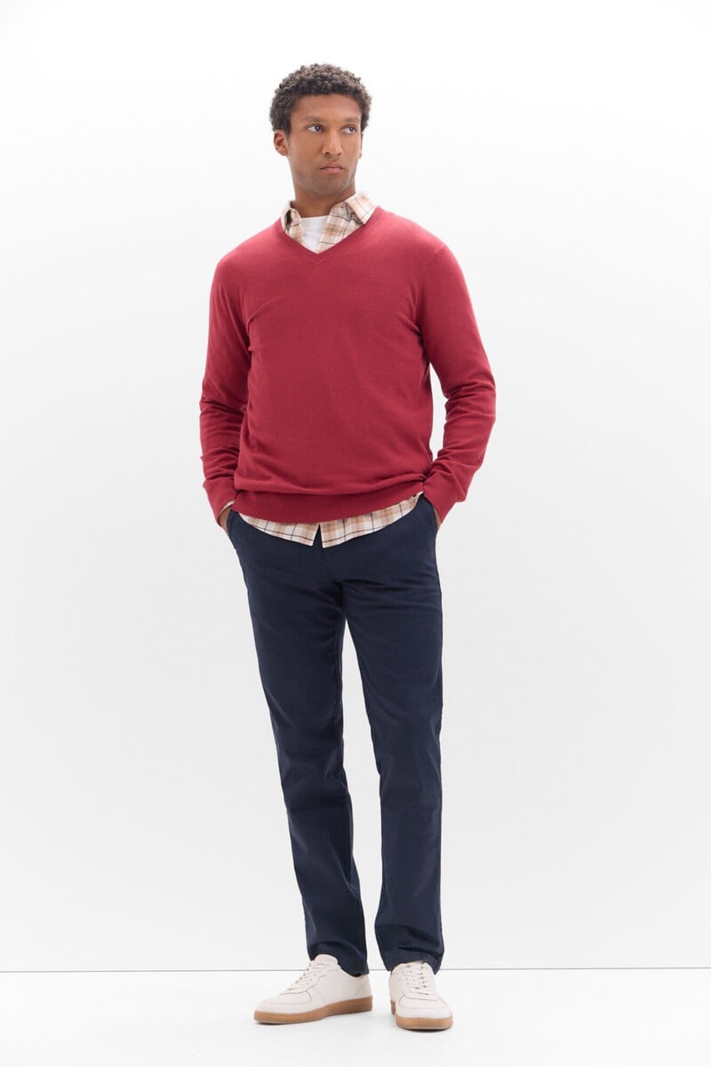 Pedro Del Hierro Jersey Algodón Cashmere Cuello Pico