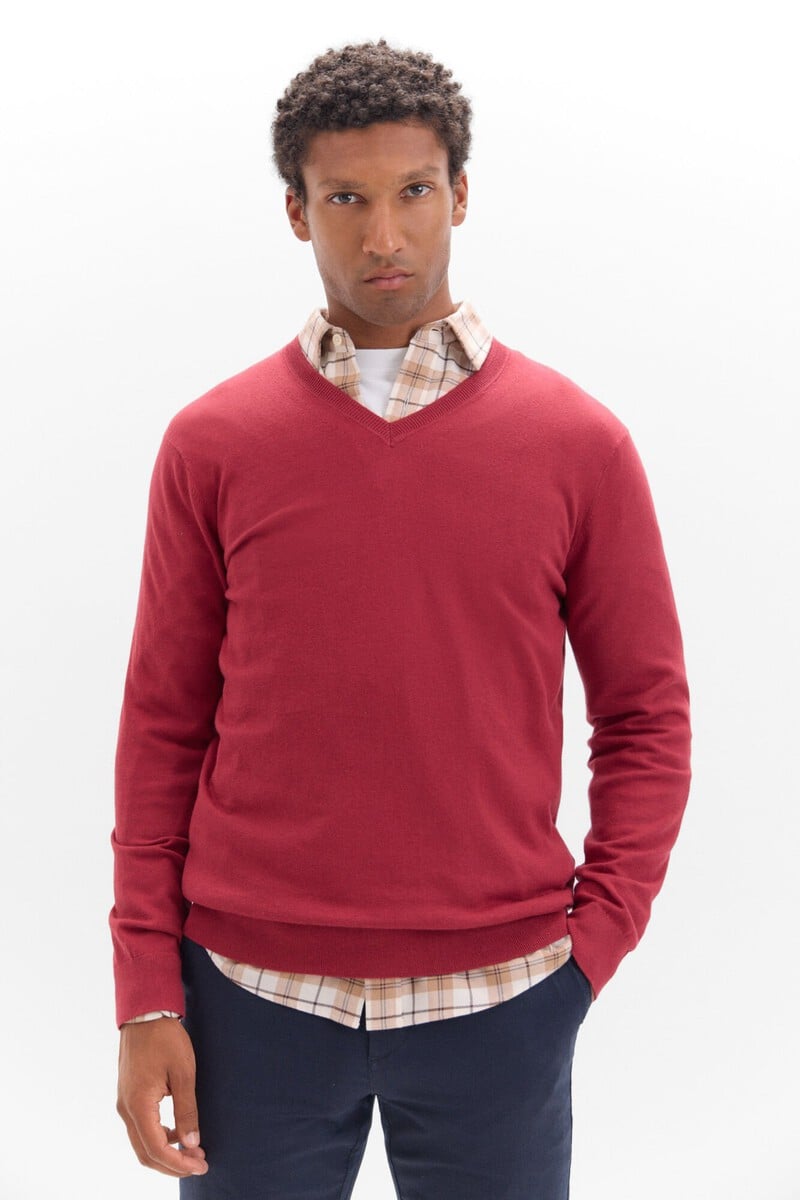 Pedro Del Hierro Jersey Algodón Cashmere Cuello Pico