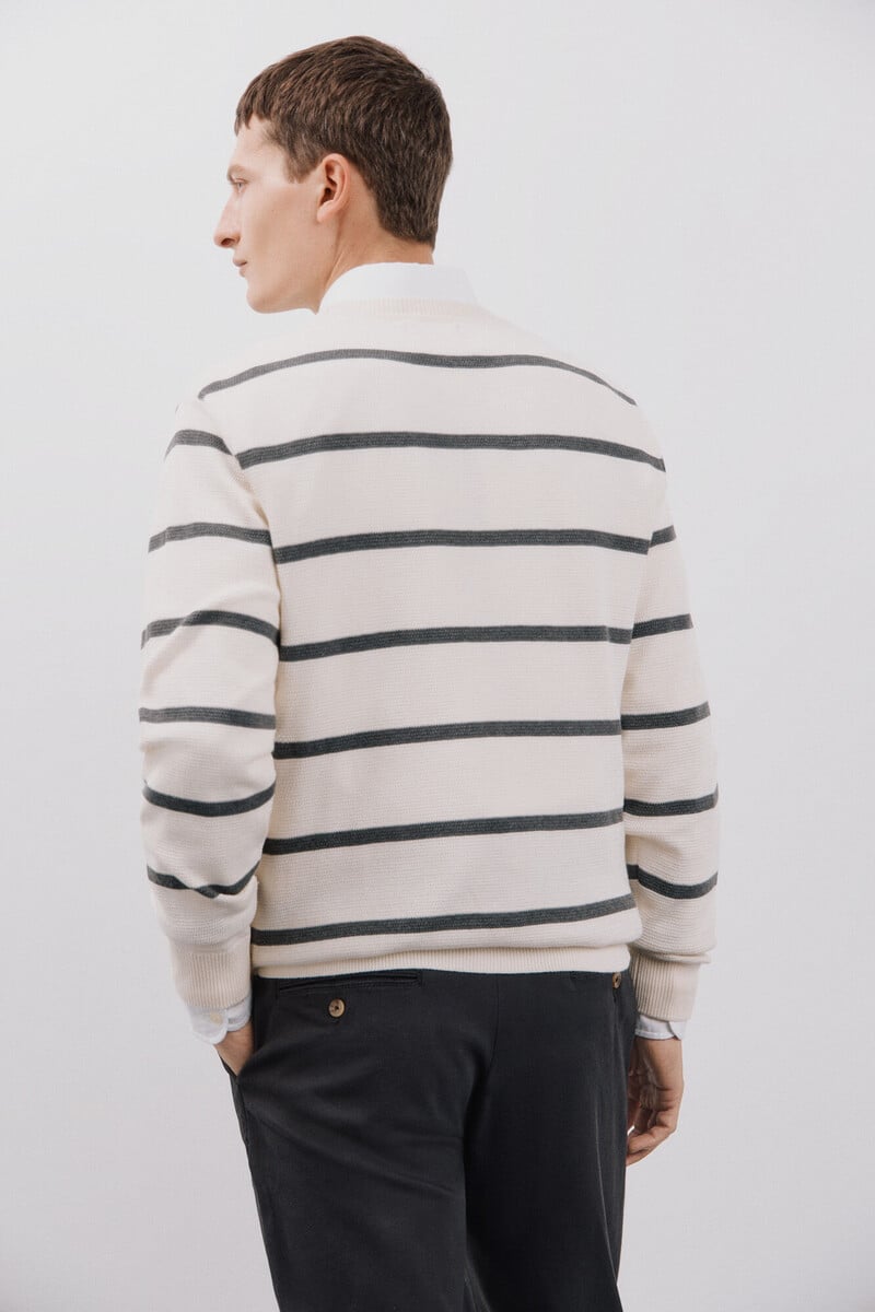Pedro Del Hierro Jersey Algodón Ligero Rayas Cuello Redondo