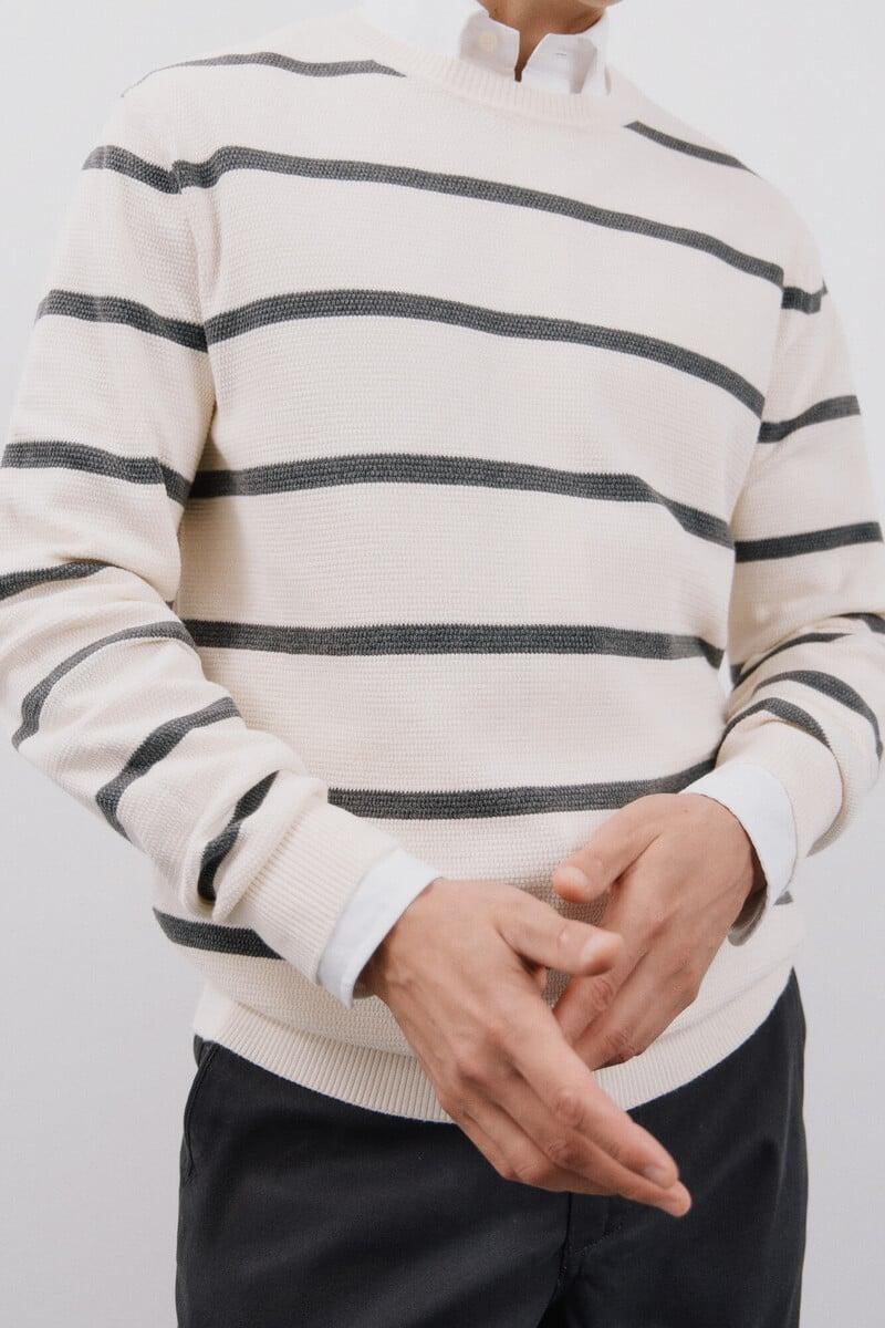 pedro del hierro Jersey algodón ligero rayas cuello redondo