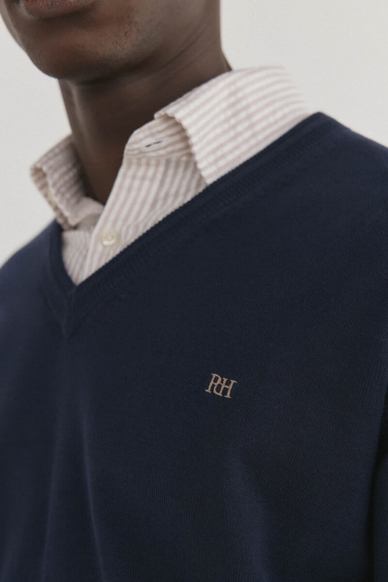 Pedro Del Hierro Jersey Algodón Premium Cuello Pico