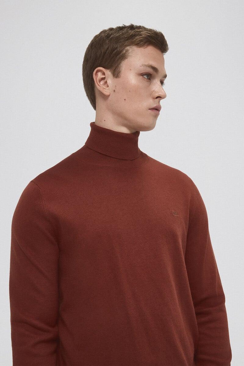 Pedro Del Hierro Jersey Algodón Seda Cashmere Cuello Alto