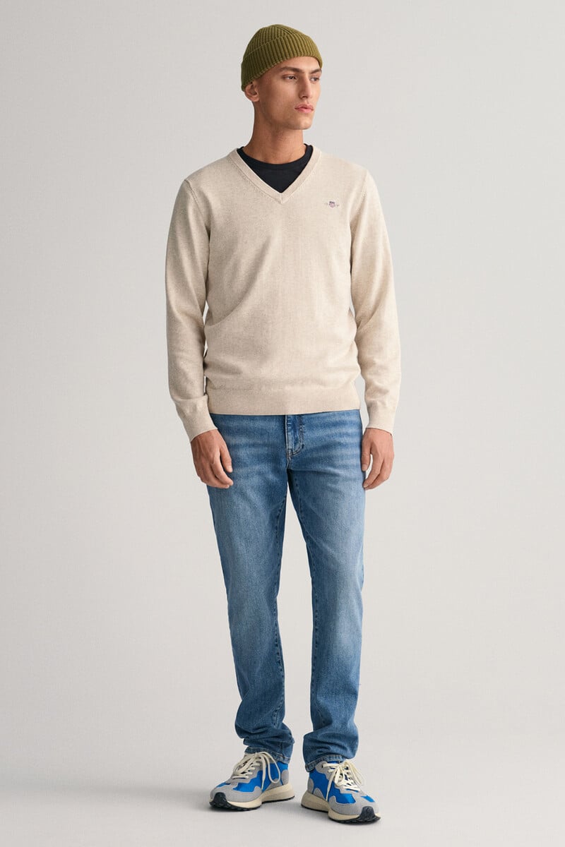 Pedro Del Hierro Jersey Clásico De Algodón Con Cuello De Pico