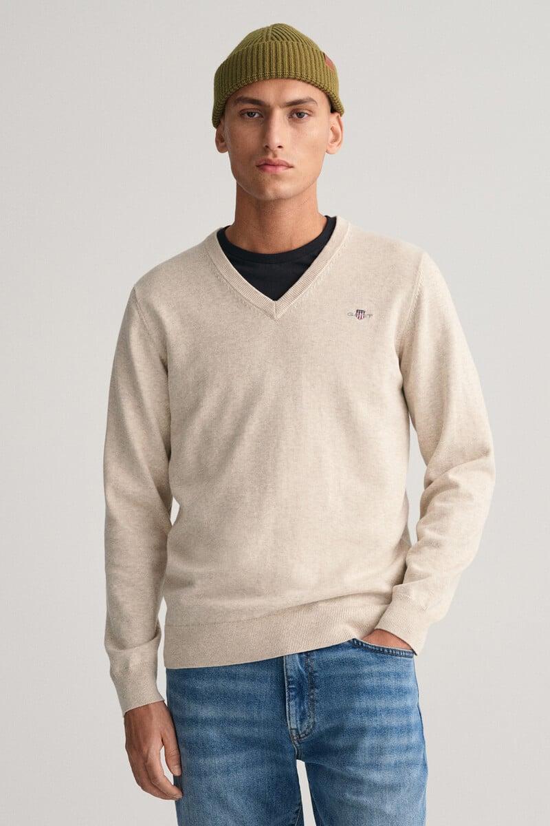 pedro del hierro Jersey clásico de algodón con cuello de pico
