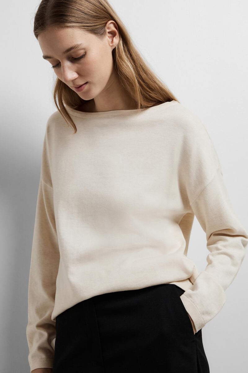 pedro del hierro Jersey con cuello de barco 100% algodón