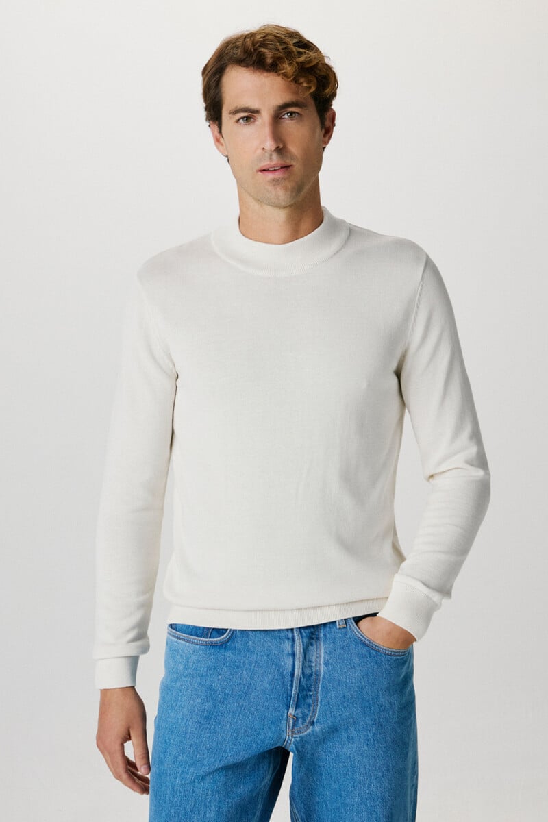Pedro Del Hierro Jersey Con Cuello Mock Confeccionado Con Algodón Orgánico. Regular Fit