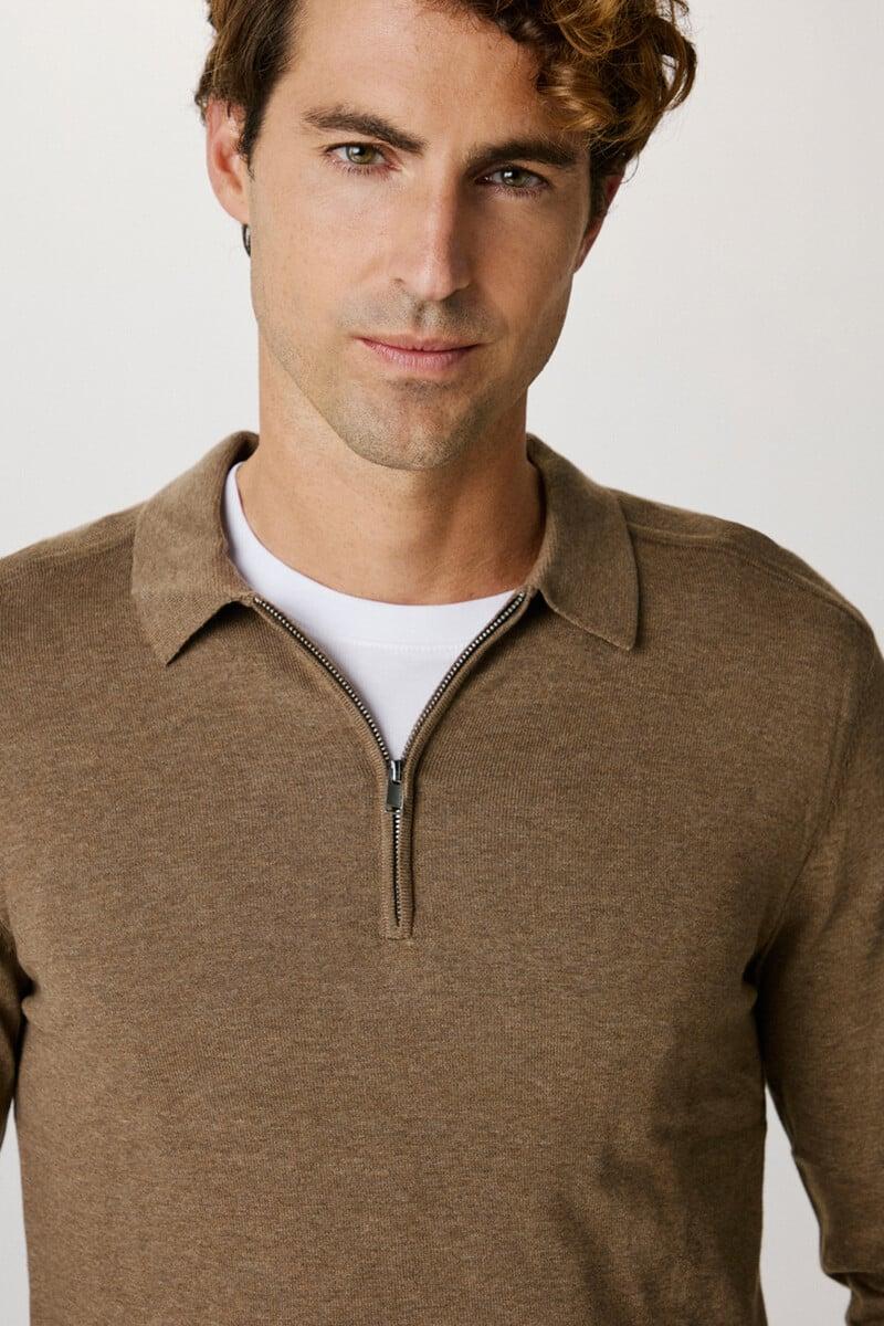 Pedro Del Hierro Jersey Con Cuello Polero Y Media Cremallera Confeccionado Con Algodón Orgánico