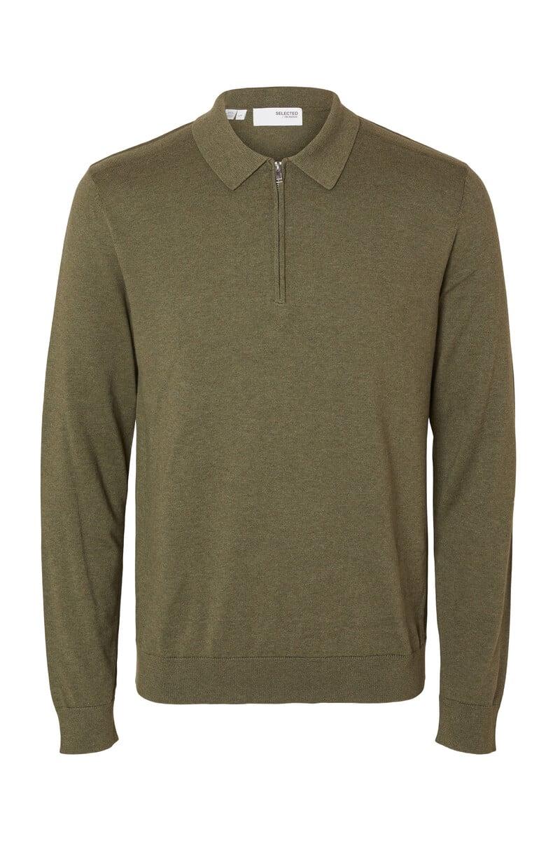 pedro del hierro Jersey con cuello polero y media cremallera confeccionado con algodón orgánico