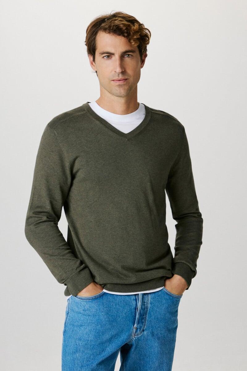 Pedro Del Hierro Jersey De Cuello V Confeccionado Con Algodón Orgánico. Regular Fit