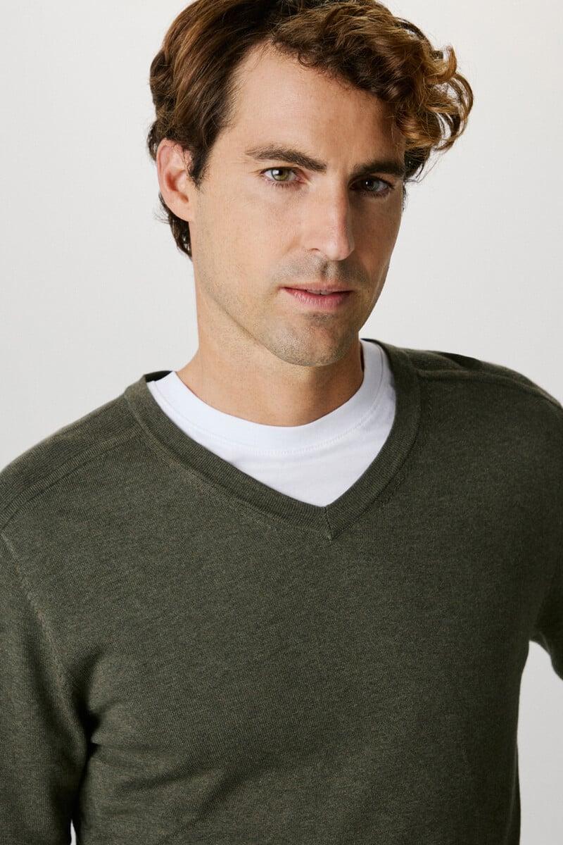 Pedro Del Hierro Jersey De Cuello V Confeccionado Con Algodón Orgánico. Regular Fit