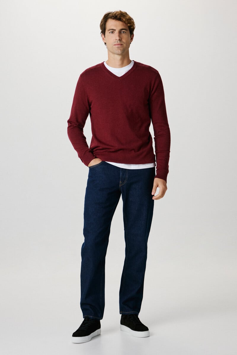 Pedro Del Hierro Jersey De Cuello V Confeccionado Con Algodón Orgánico. Regular Fit