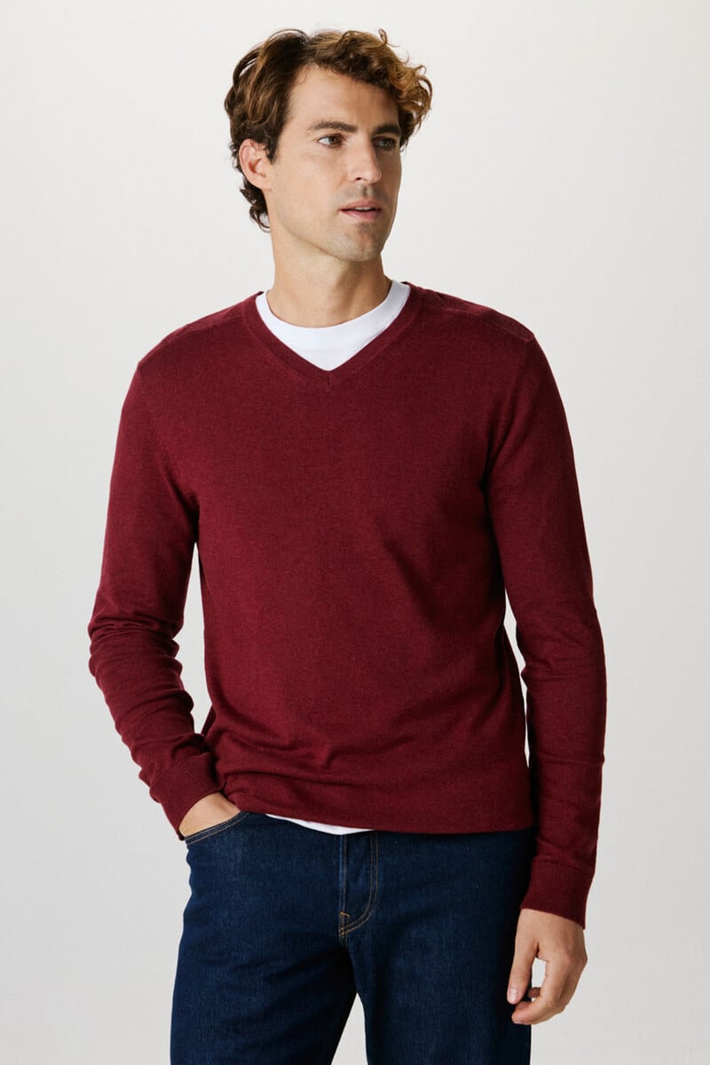 Pedro Del Hierro Jersey De Cuello V Confeccionado Con Algodón Orgánico. Regular Fit