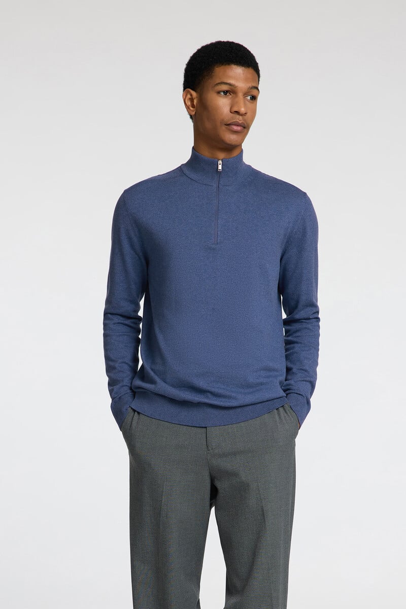 Pedro Del Hierro Jersey De Punto Con Media Cremallera 100% Algodón