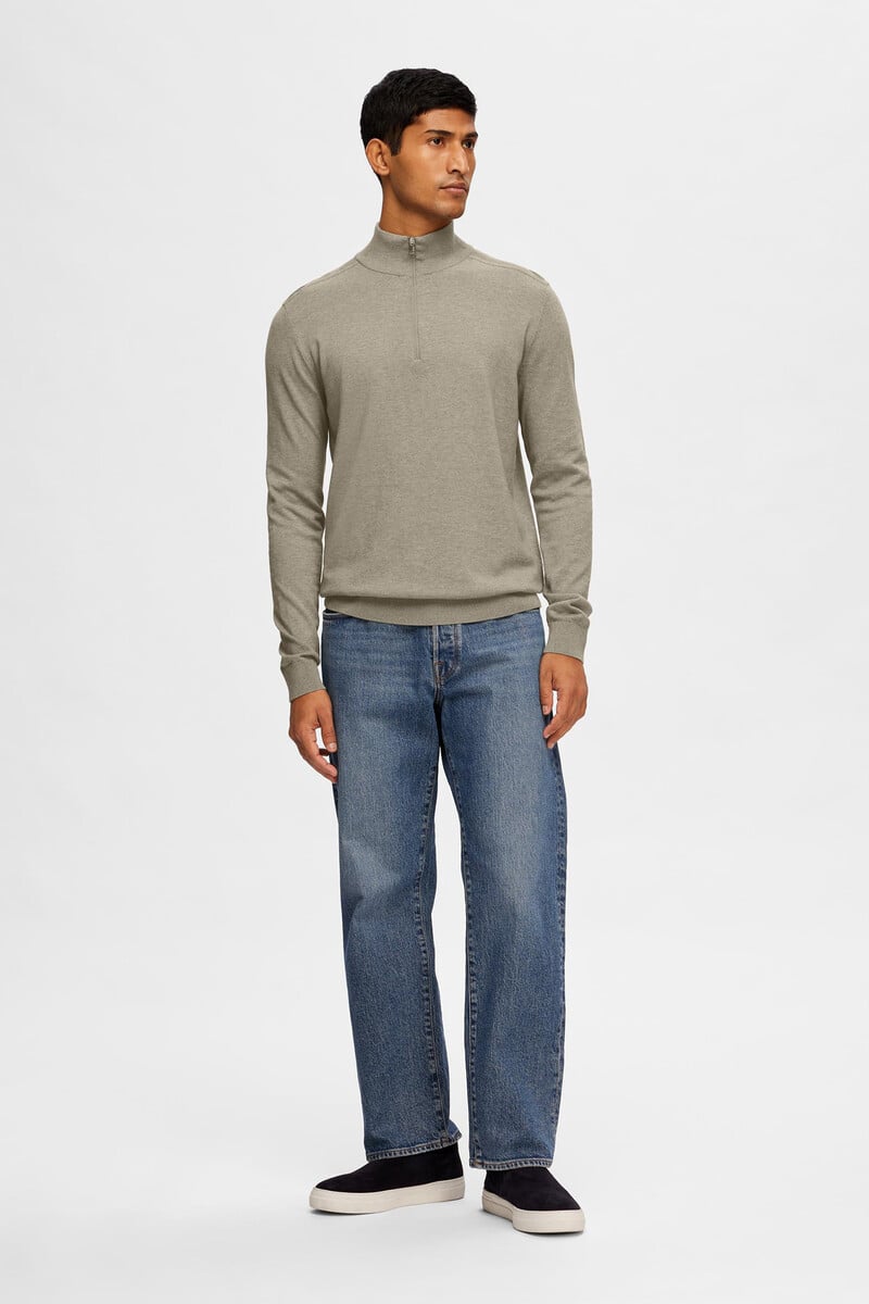 Pedro Del Hierro Jersey De Punto Con Media Cremallera 100% Algodón